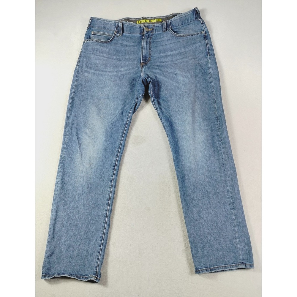 Lee Extreme Motion Jeans Mens 40x32 Light Wash‎ Blue Athletic Fit Tapered Denim